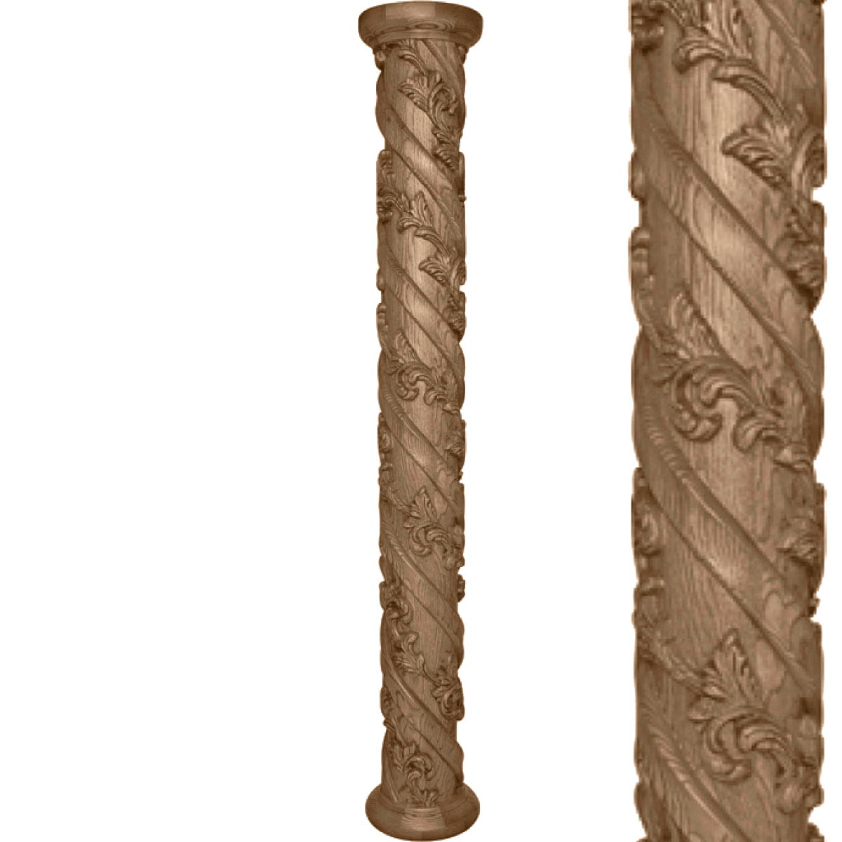 10" and 12" carved rope acanthus leaf column