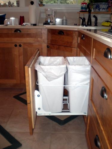 Custom cabinet waste baskets