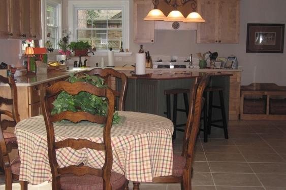 Country kitchen with boot bench