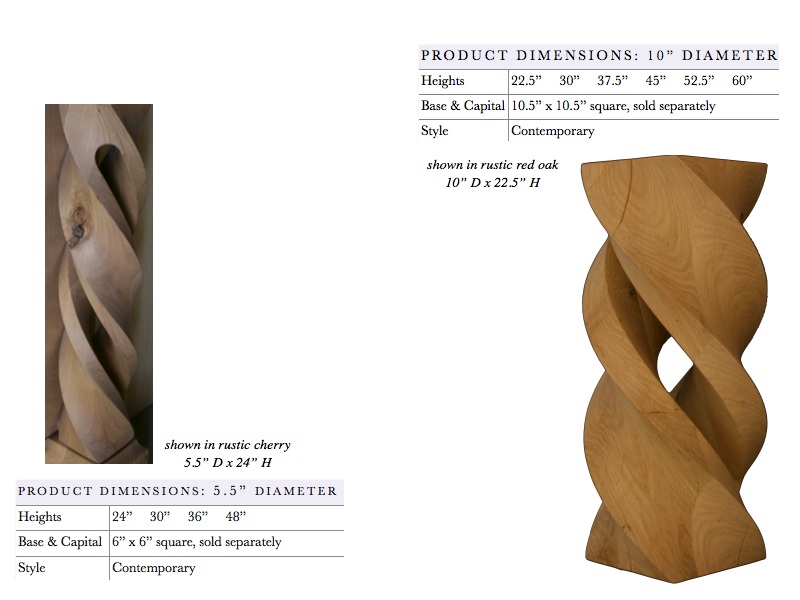 5.5" and 10" Contemporary Spiral Columns
