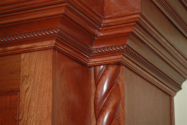 Crown moulding stack close up